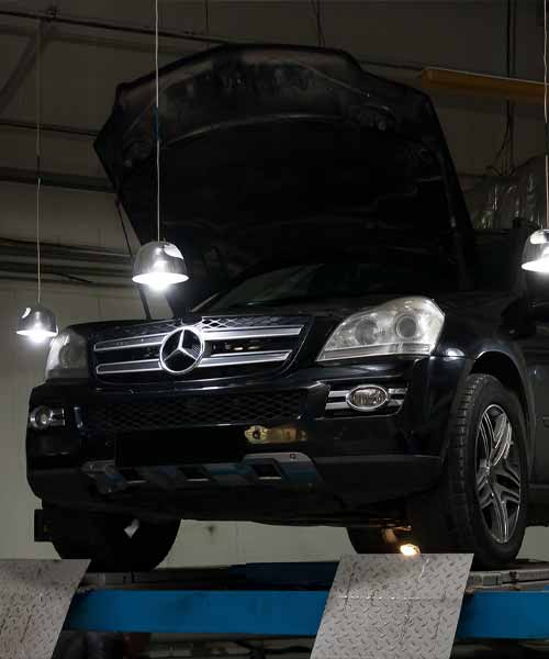 Auto-Body-Collision-Repair collision repair car on frame rack